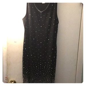 Black sparkle and pearl dress